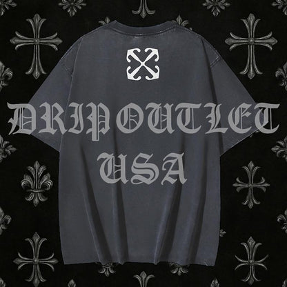 Off-White Colorful Virgin Oil Painting Short Sleeve Tee