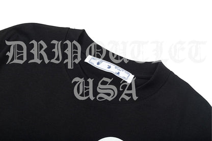 Front and back half logo skate short sleeve t-shirt - Black