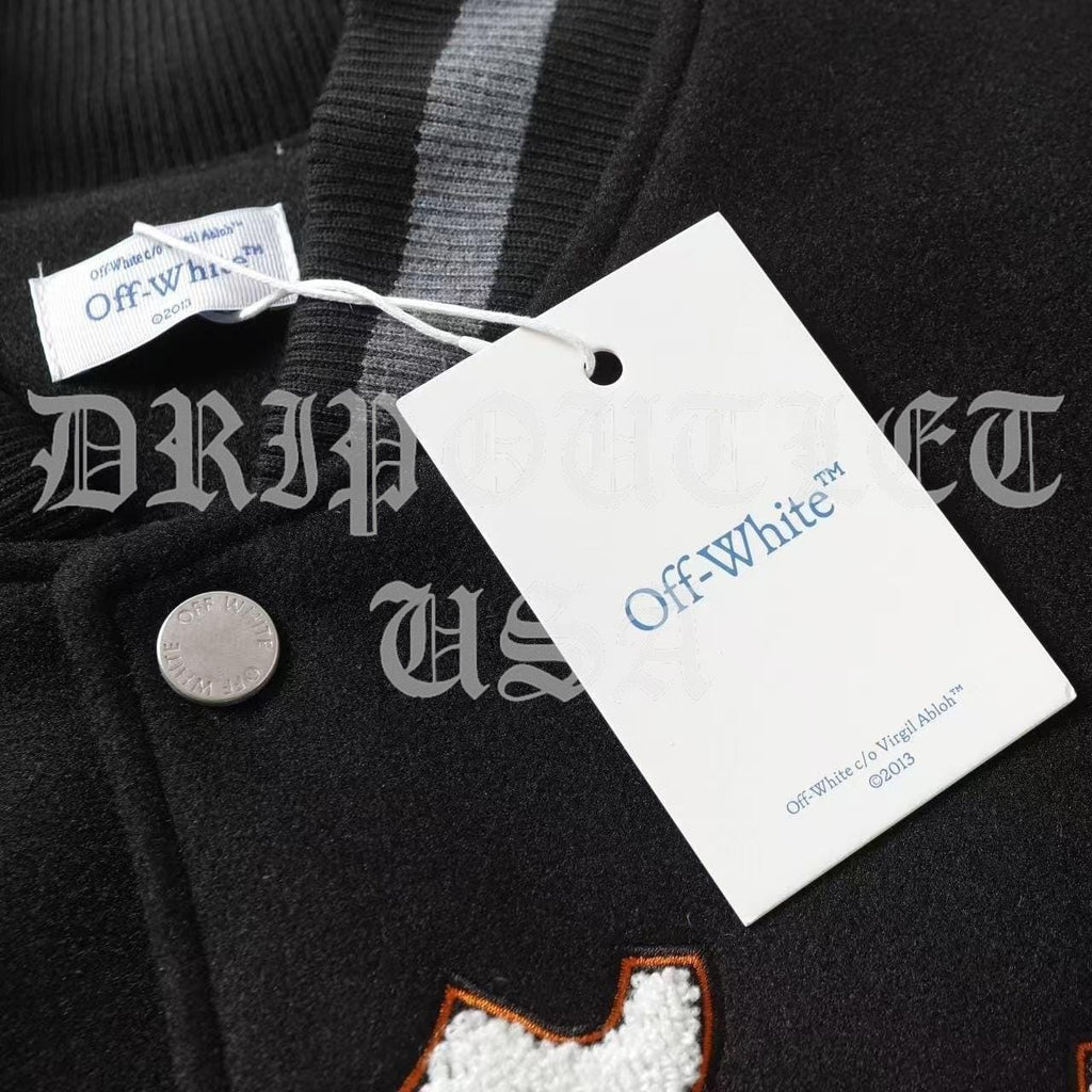 Off-White Varsity Bomber Jacket 'Black/Multicolor'