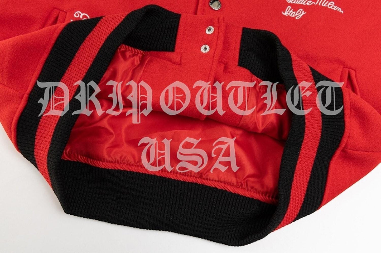 Off-White Scorpio Lea Wool Varsity Jacket 'Red/Off White'