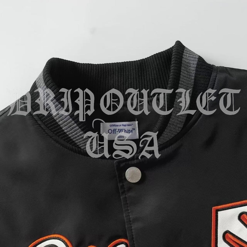 Off-White x Paris Hilinski Eagle Lettermen Jacket - Black