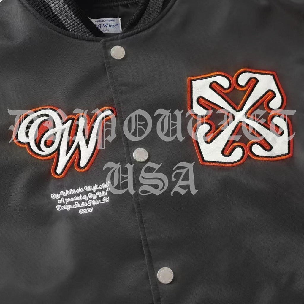 Off-White x Paris Hilinski Eagle Lettermen Jacket - Black