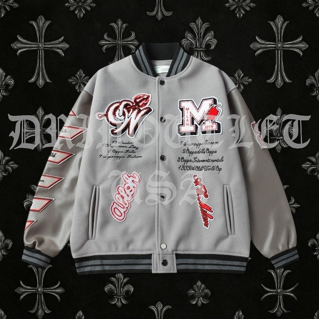 Off White AC Milan Wool Varsity Jacket