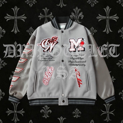 Off White AC Milan Wool Varsity Jacket