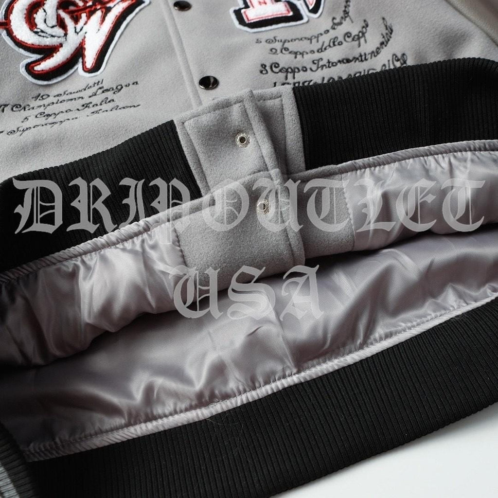 Off White AC Milan Wool Varsity Jacket