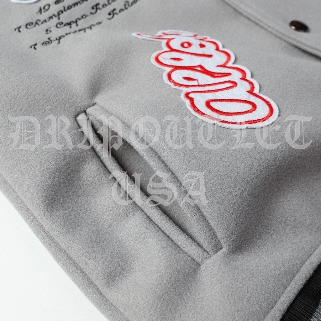 Off White AC Milan Wool Varsity Jacket