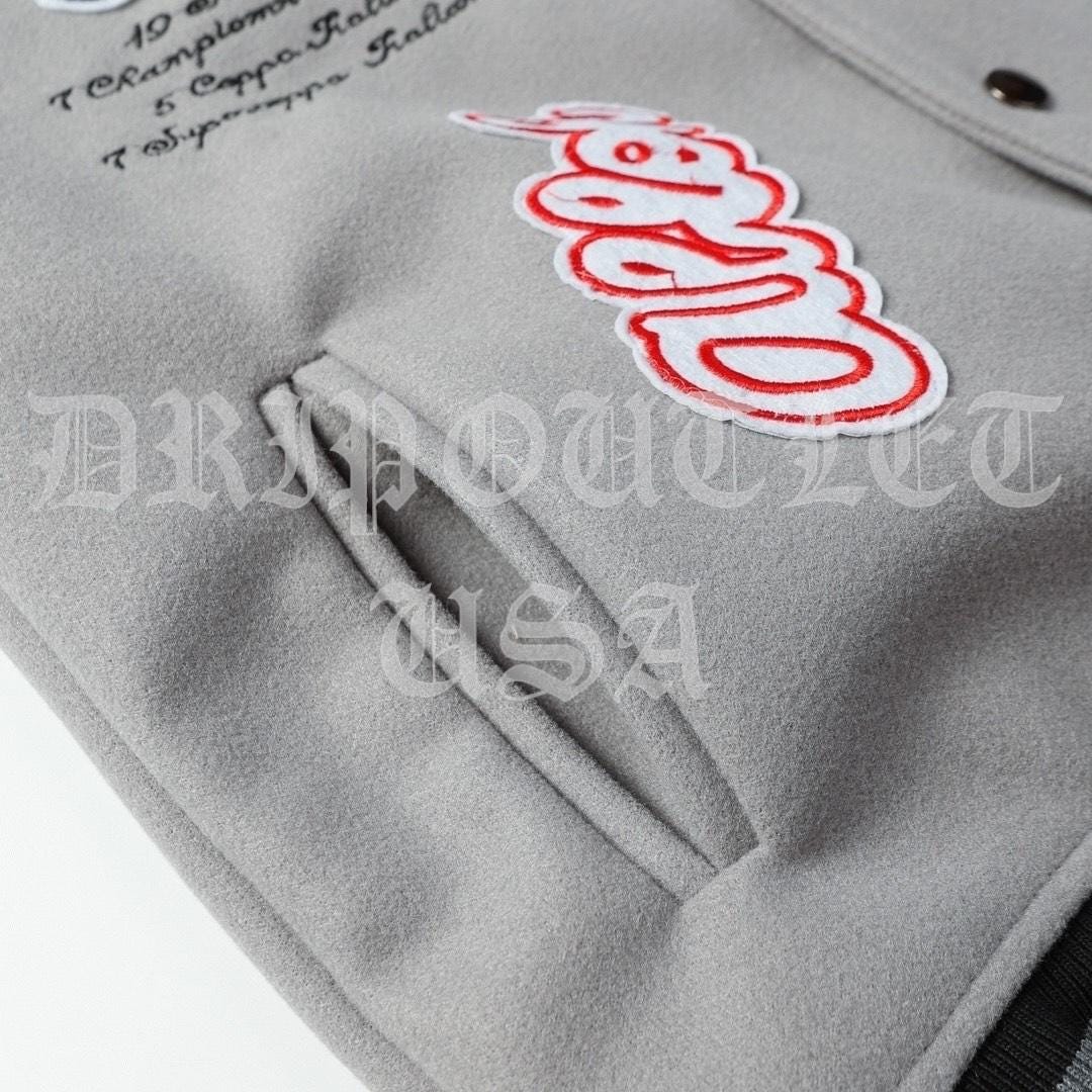 Off White AC Milan Wool Varsity Jacket