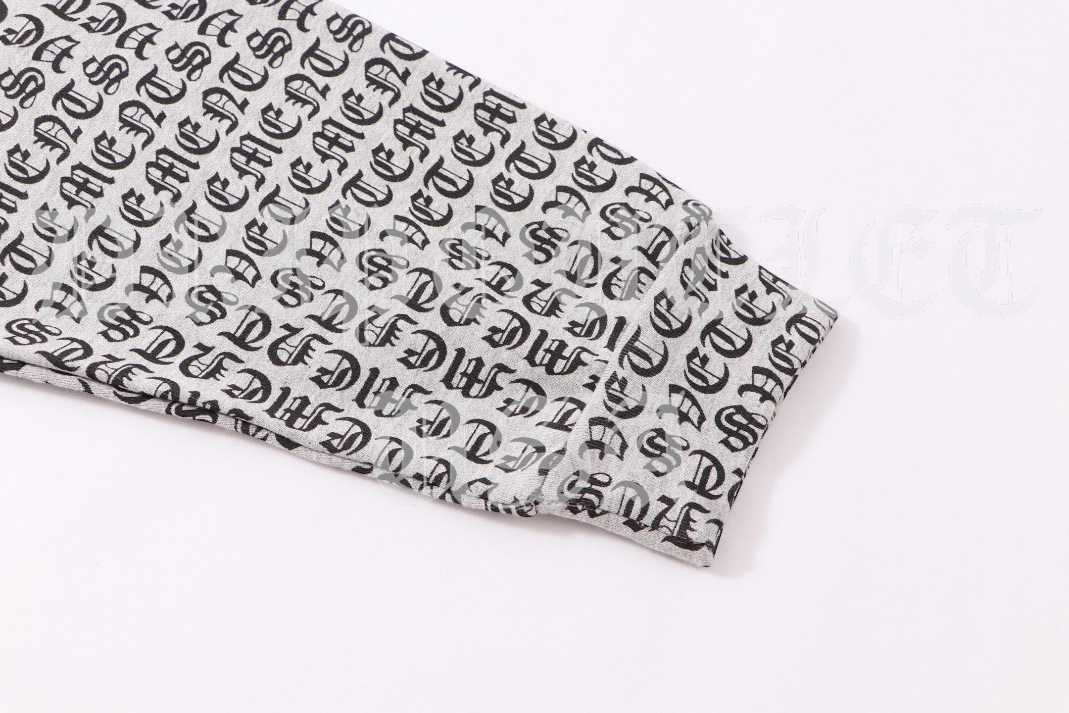 VETEMENTS Gray / Grey Gothic Monogram Hoodie