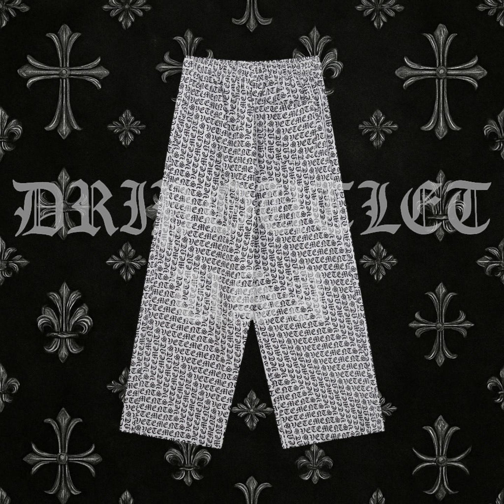 VETEMENTS Gray / Grey Gothic Monogram Sweat Pants