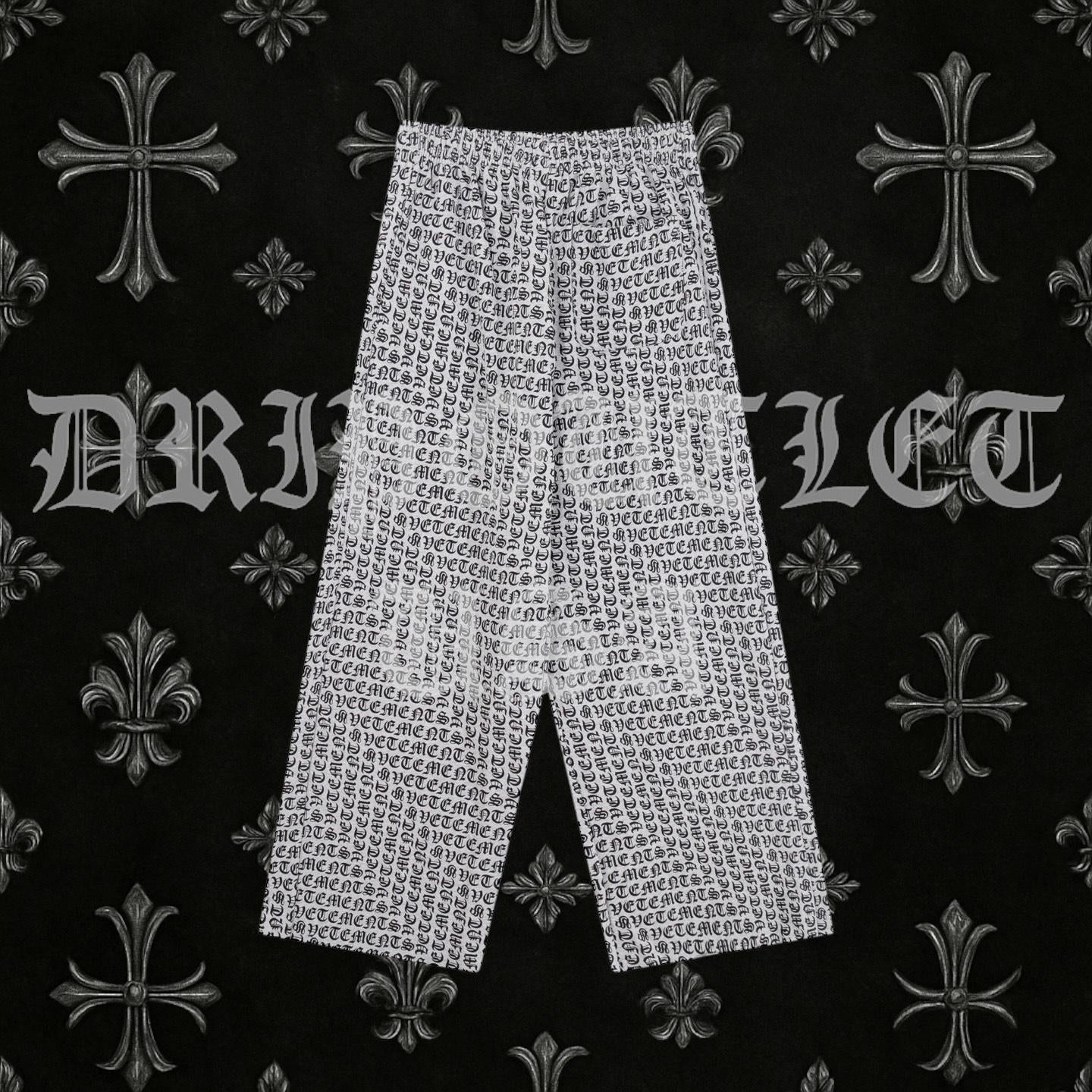 VETEMENTS Gray / Grey Gothic Monogram Sweat Pants