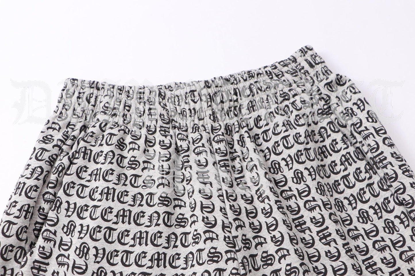 VETEMENTS Gray / Grey Gothic Monogram Sweat Pants