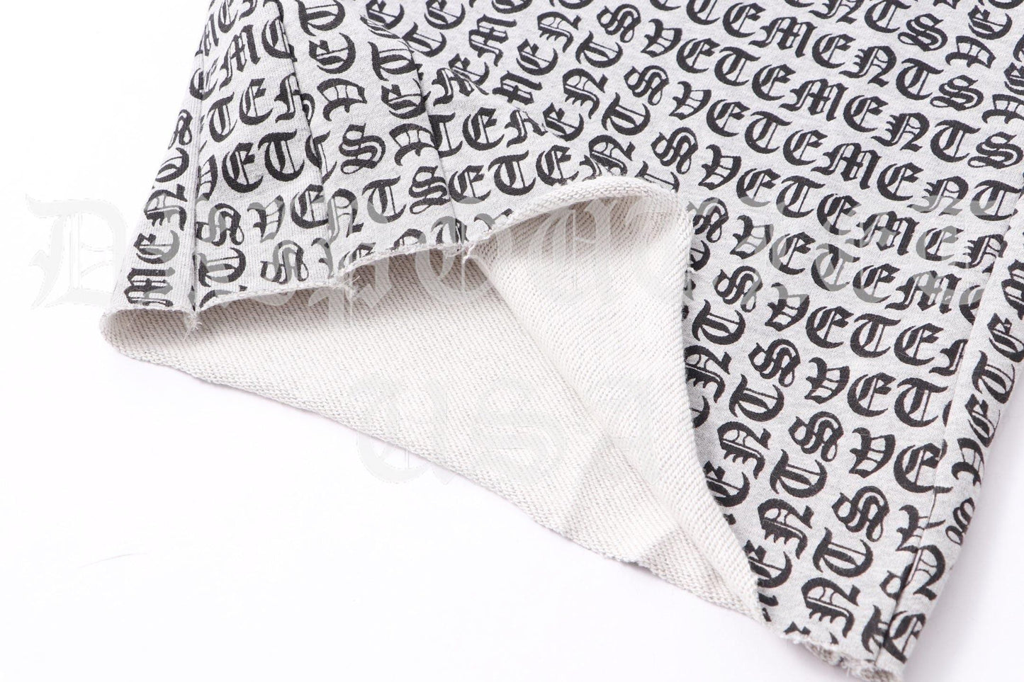 VETEMENTS Gray / Grey Gothic Monogram Sweat Pants