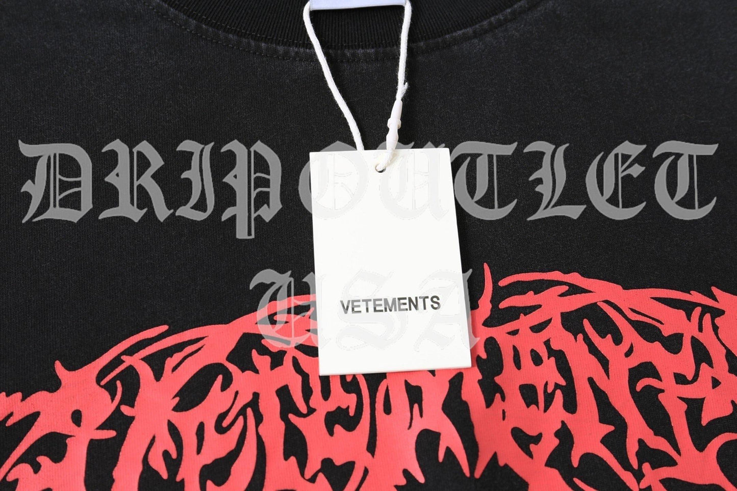 VETEMENTS Death Metal Long Sleeve Shirt - Black / Red