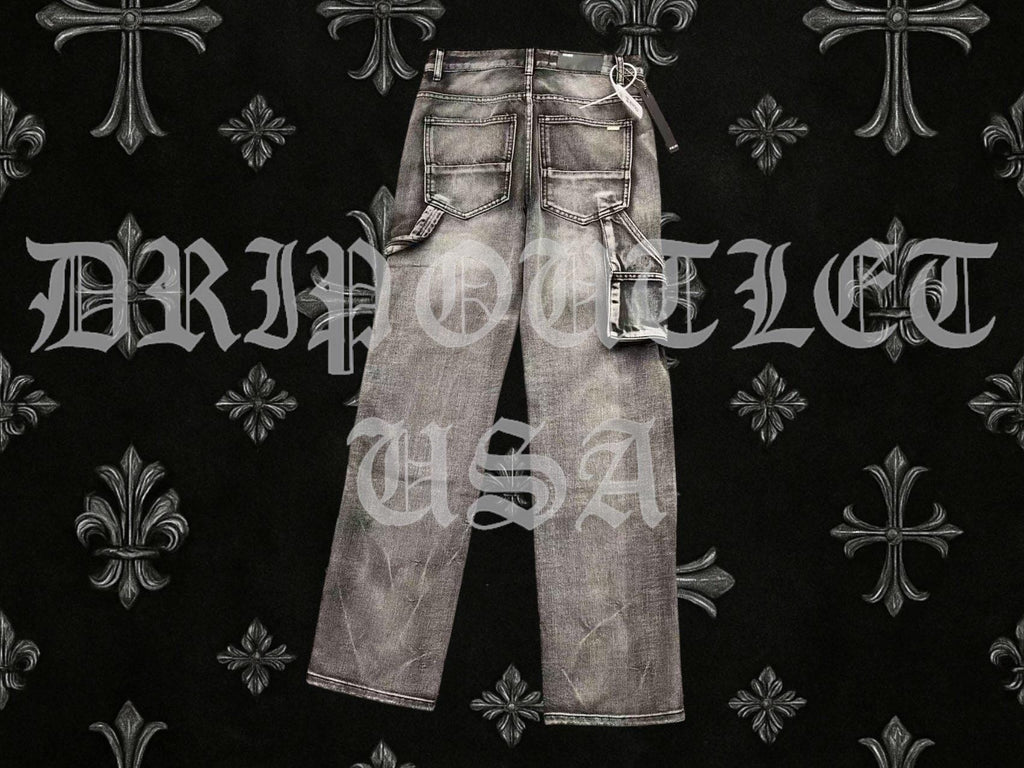 Amiri Gray Distressed Pocket Logo Skinny Jeans