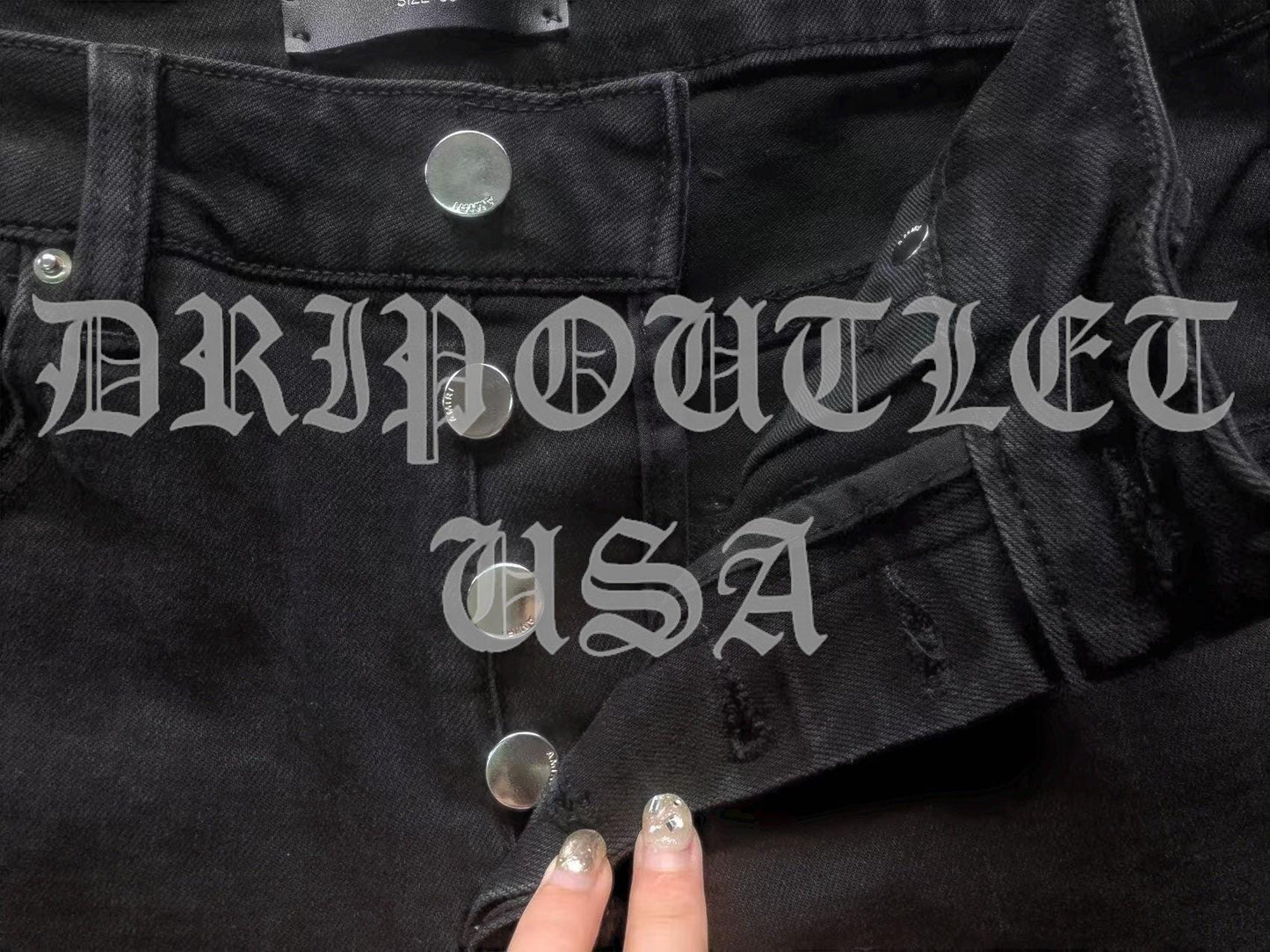 Amiri Red Patch Distressed Skinny Jeans