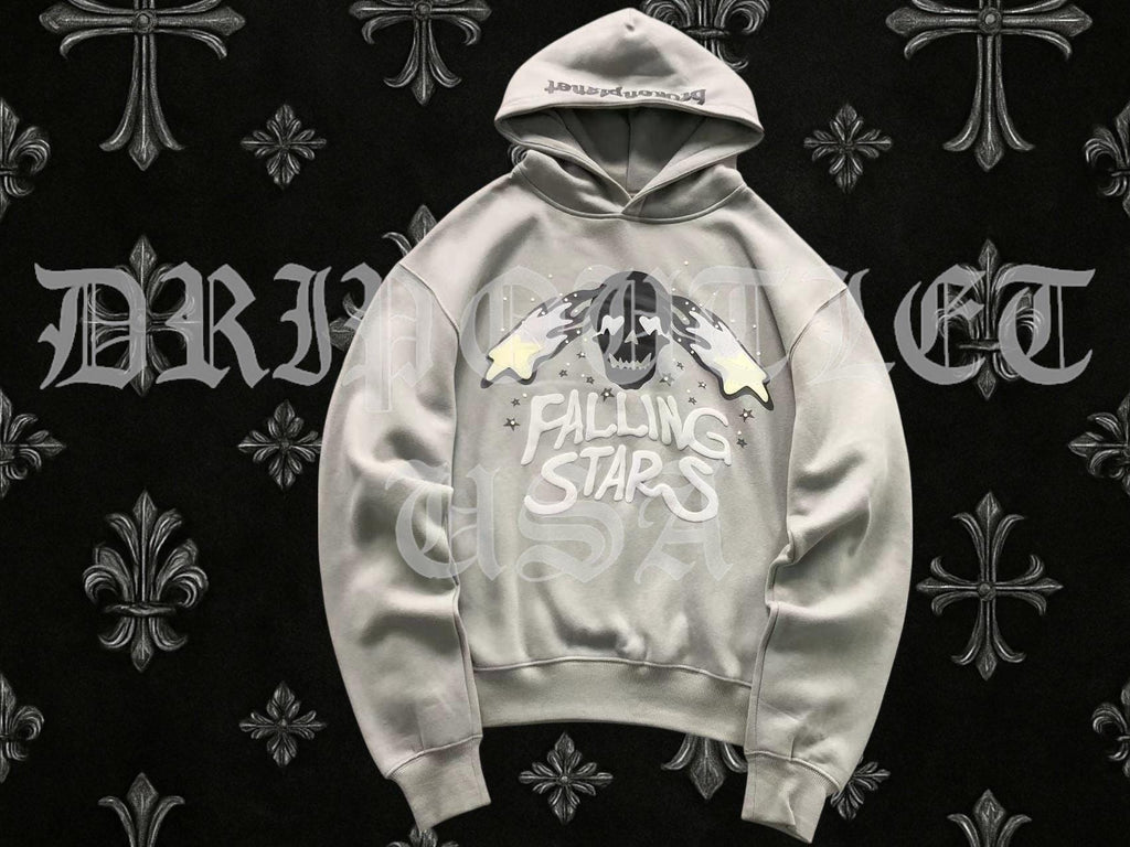 Broken Planet "Falling Stars" Hoodie - Grey / Gray