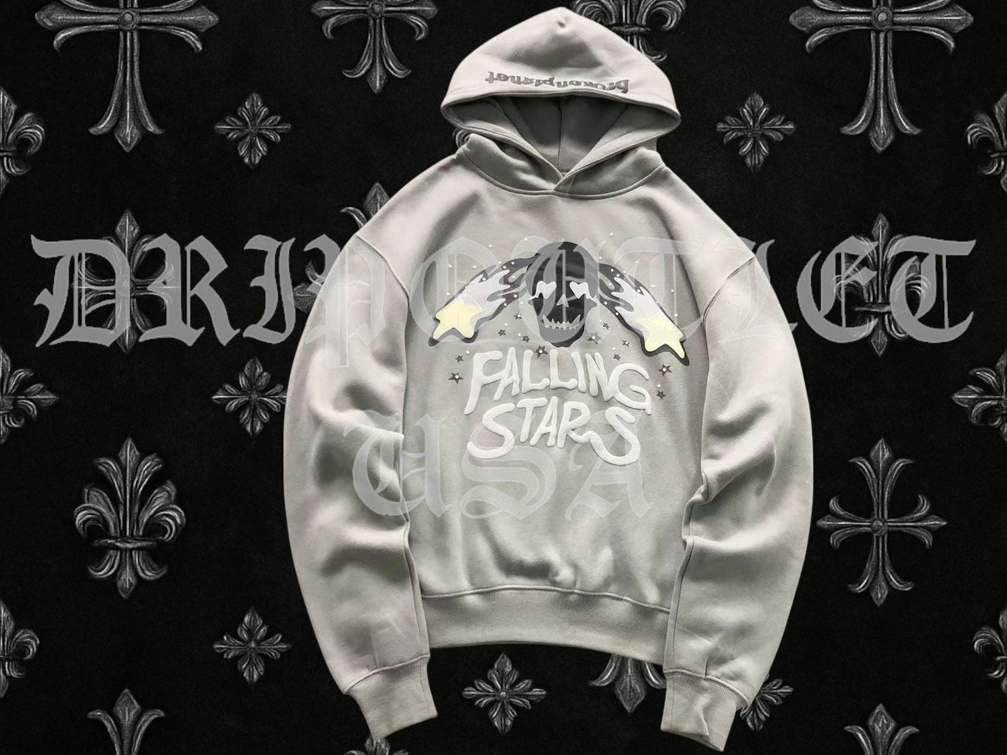 Broken Planet "Falling Stars" Hoodie - Grey / Gray