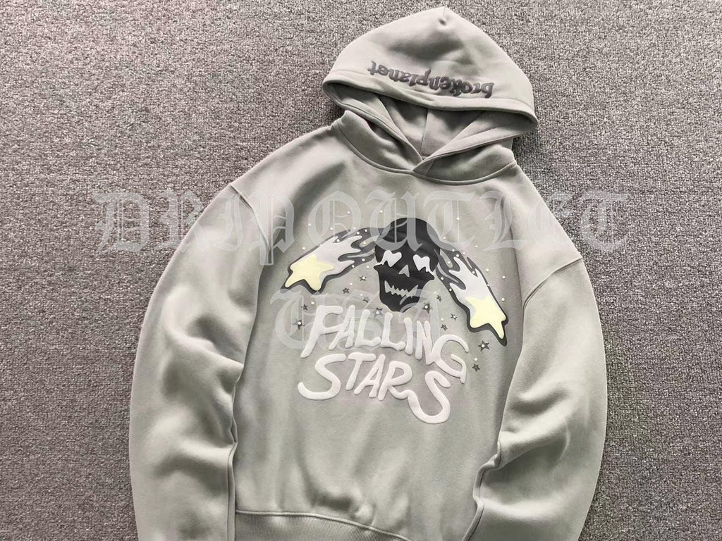 Broken Planet "Falling Stars" Hoodie - Grey / Gray