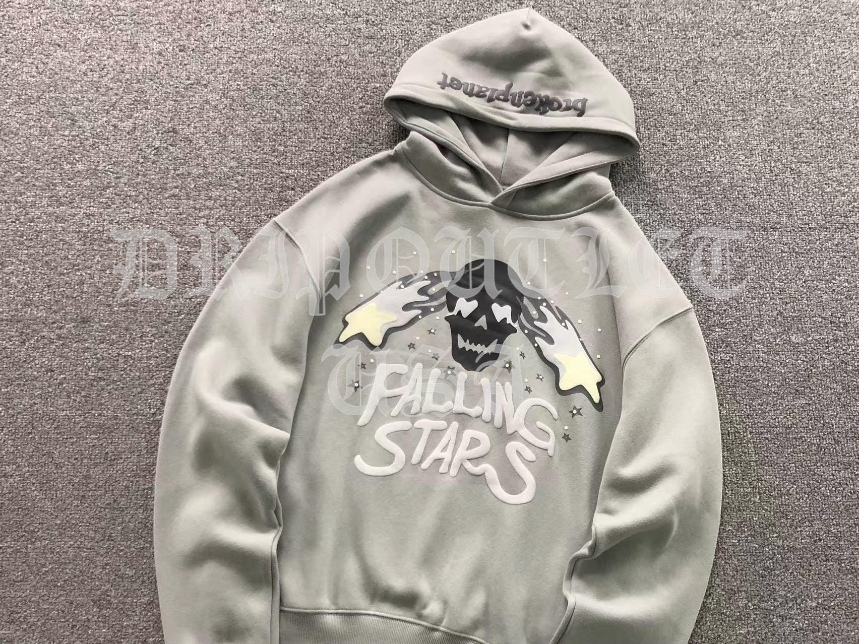 Broken Planet "Falling Stars" Hoodie - Grey / Gray