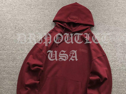 VETEMENTS "LIMITED EDITION" Embroidered Logo Hoodie - Maroon / Burgundy