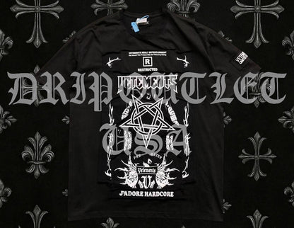 VENETEMENTS Occult Pentagram Satan Devil Tee-Shirt - Black