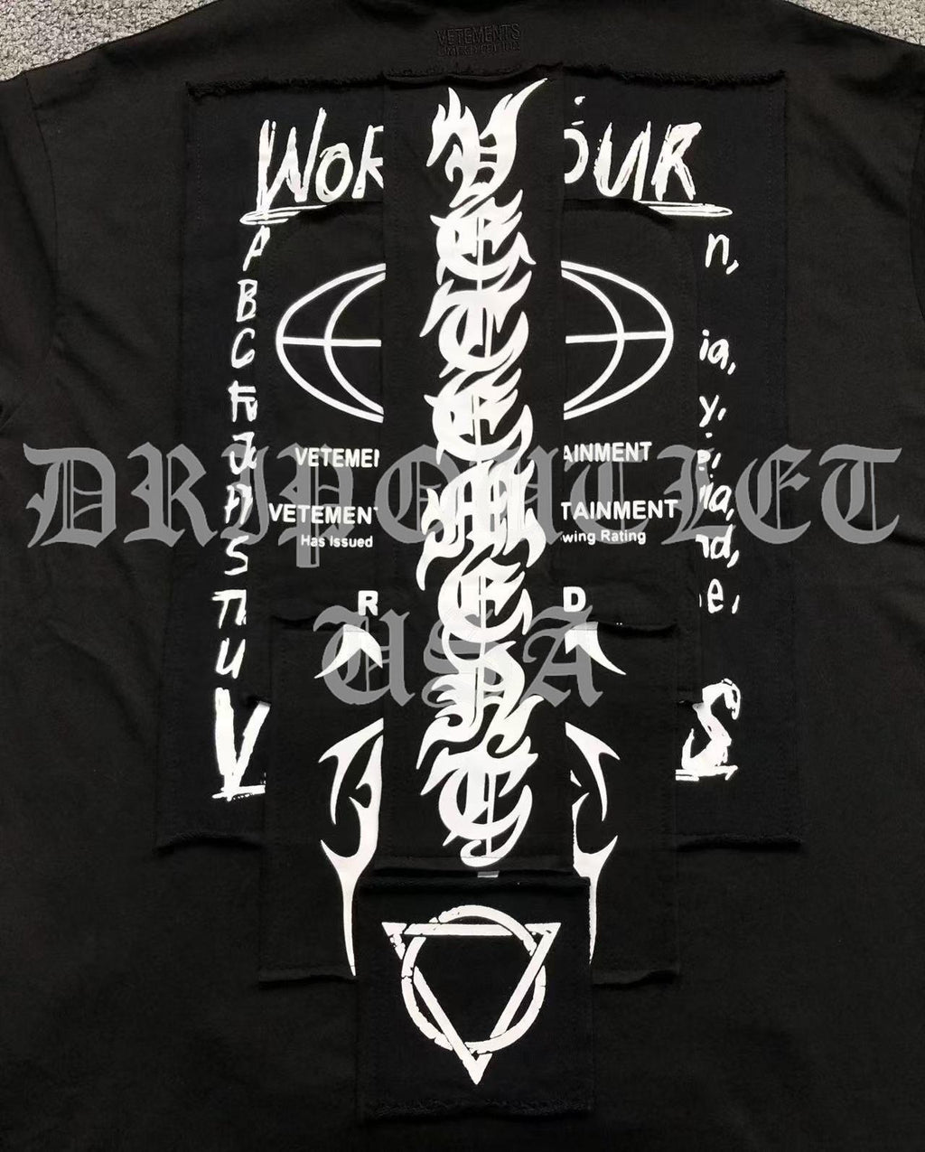 VENETEMENTS Occult Pentagram Satan Devil Tee-Shirt - Black