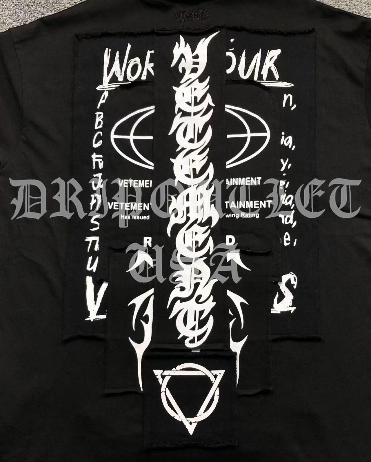VENETEMENTS Occult Pentagram Satan Devil Tee-Shirt - Black