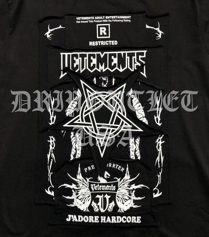 VENETEMENTS Occult Pentagram Satan Devil Tee-Shirt - Black