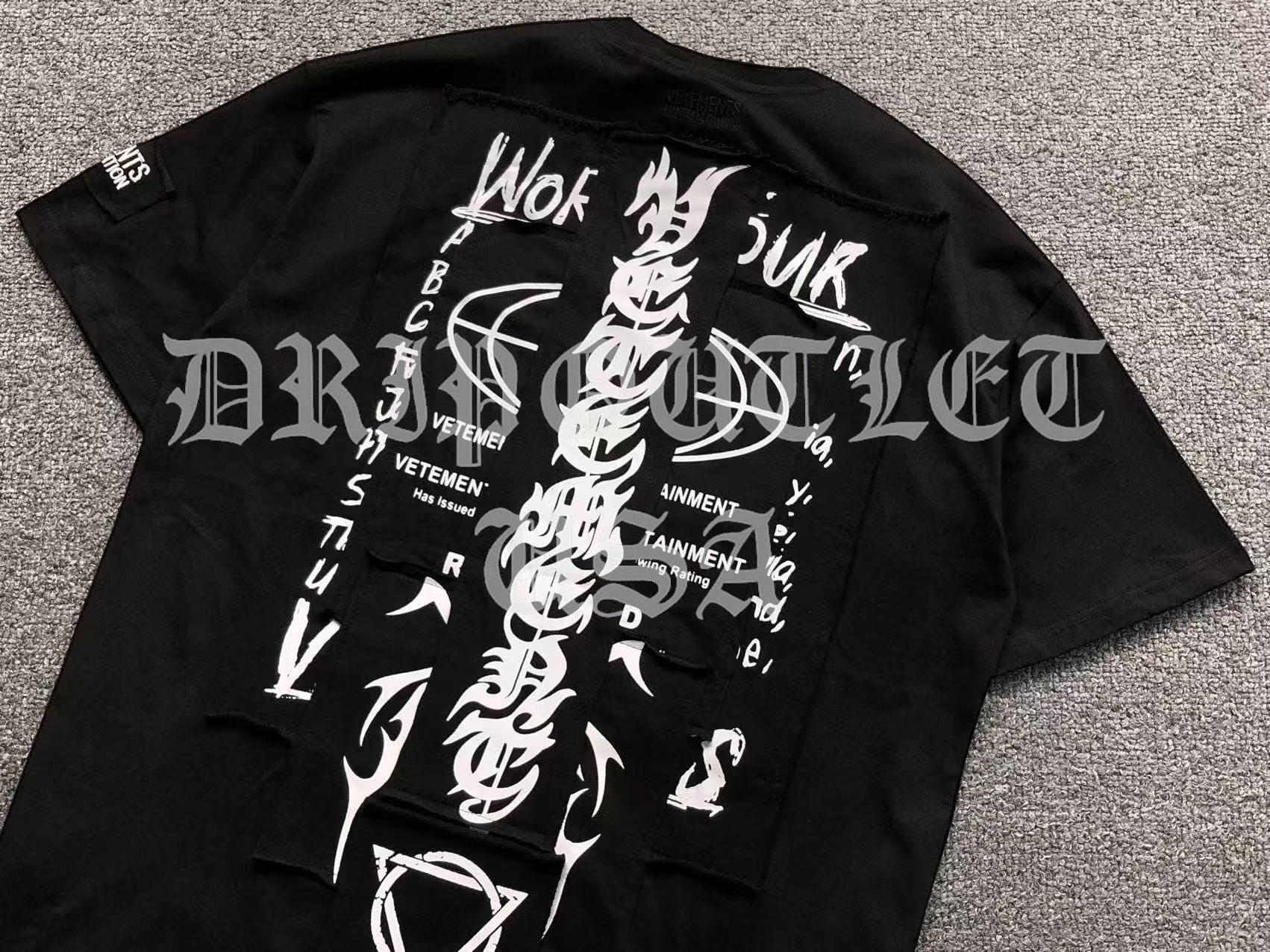 VENETEMENTS Occult Pentagram Satan Devil Tee-Shirt - Black
