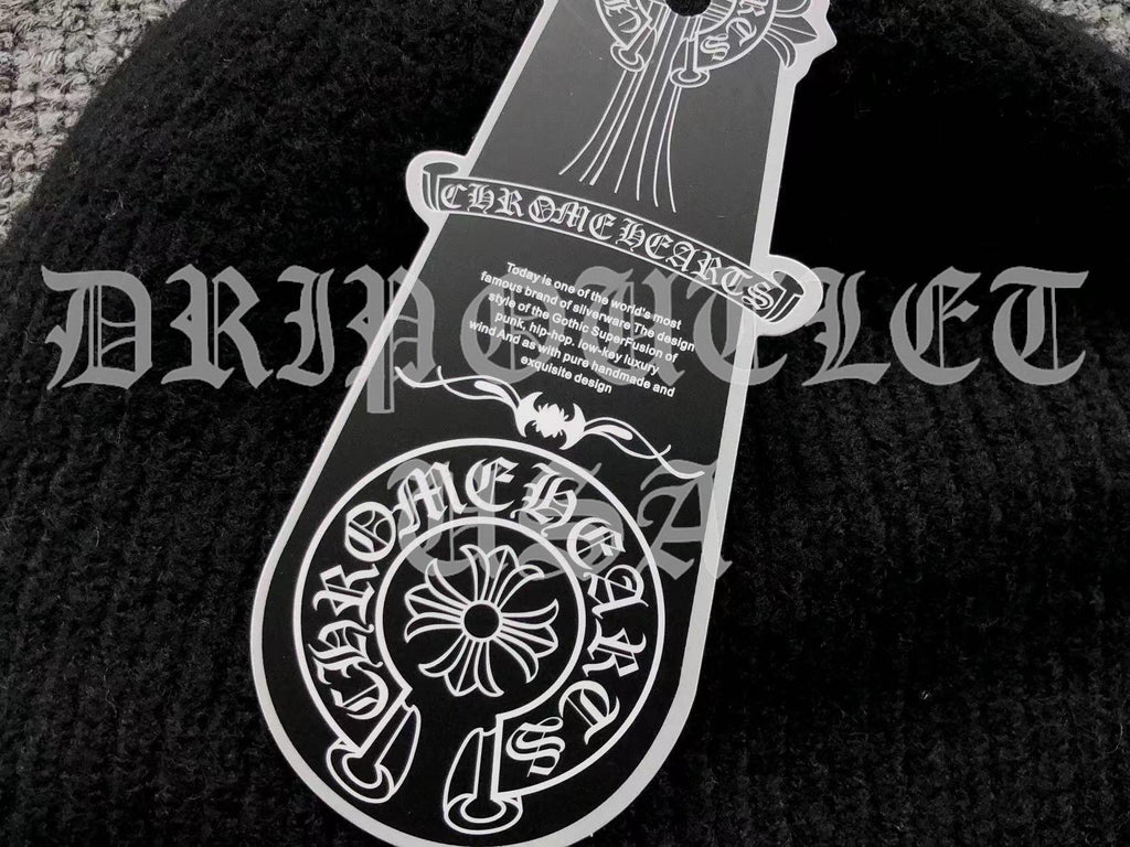 Chrome Hearts Cross Beanie Cap - Black / Cream / Brown