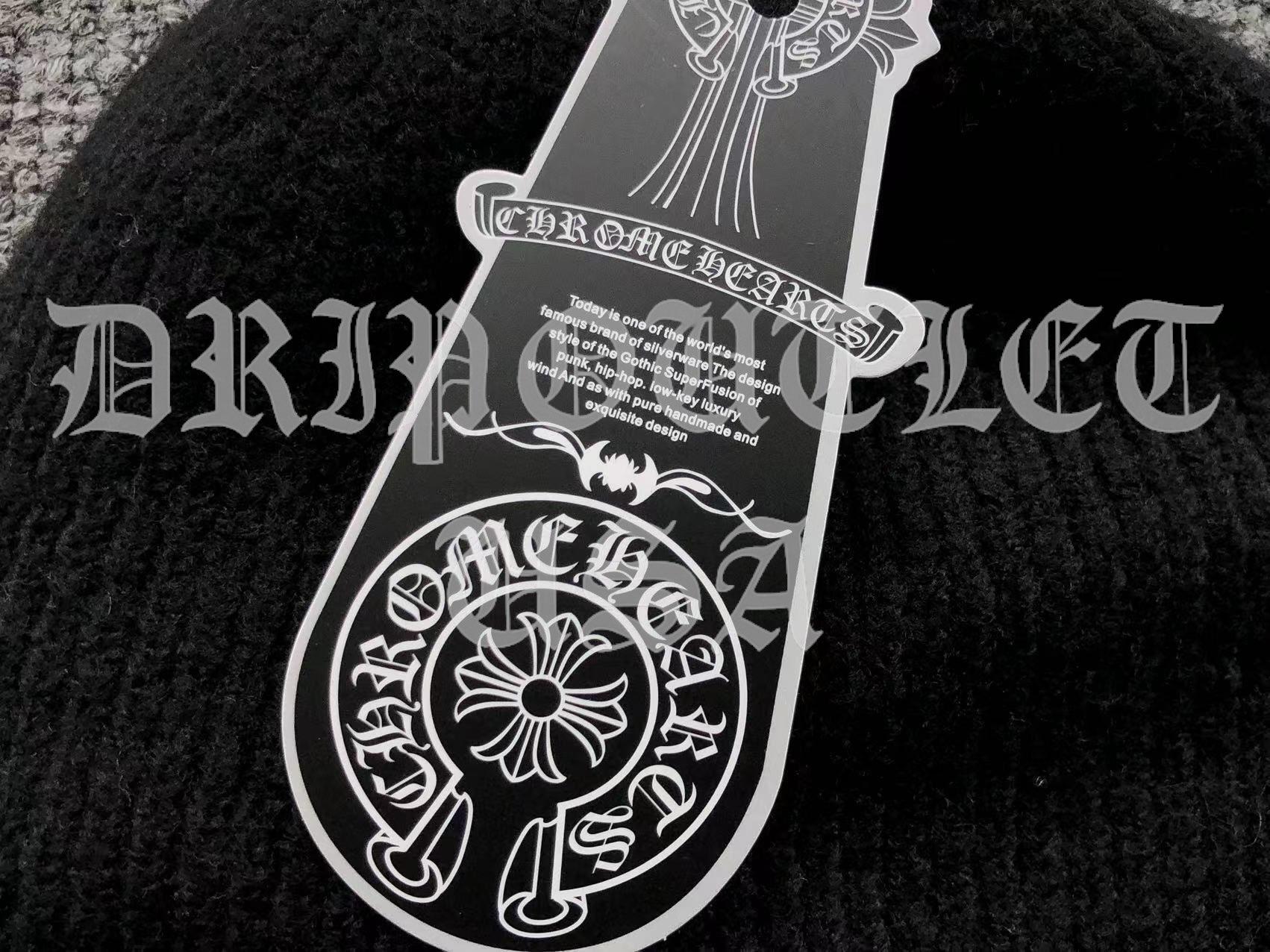 Chrome Hearts Cross Beanie Cap - Black / Cream / Brown