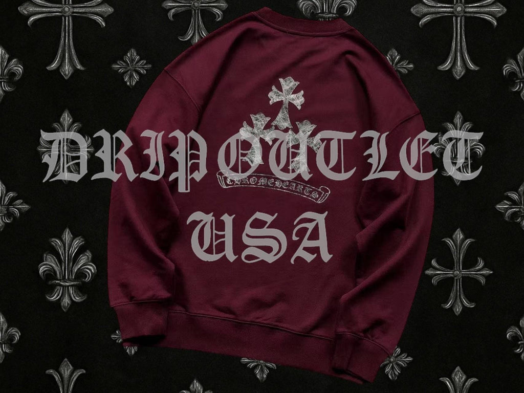 Chrome Hearts Triple Cross Long Sleeve T Shirt - Black / Red / White / Gray