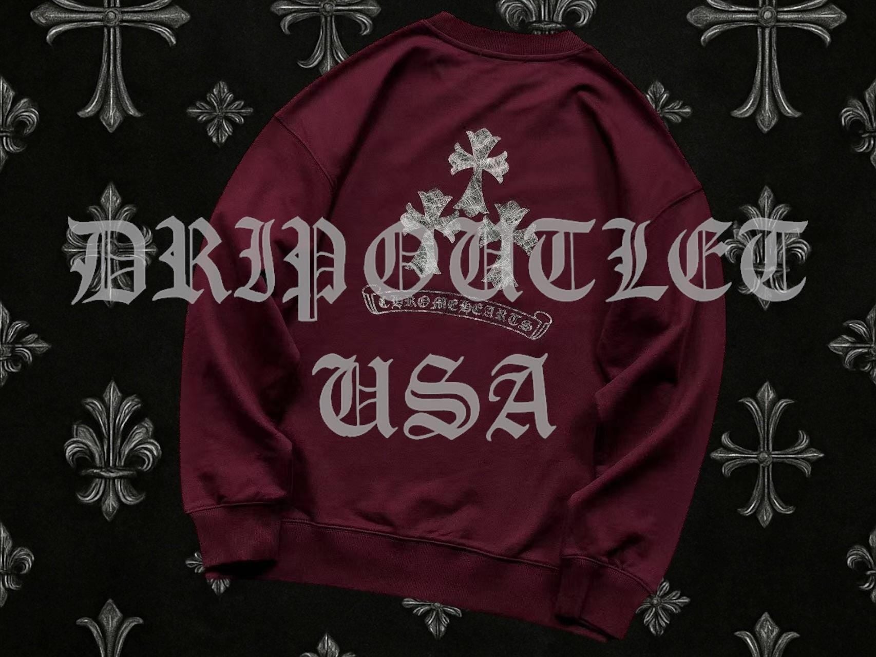 Chrome Hearts Triple Cross Long Sleeve T Shirt - Black / Red / White / Gray