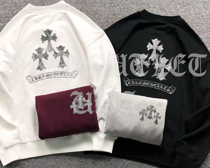 Chrome Hearts Triple Cross Long Sleeve T Shirt - Black / Red / White / Gray