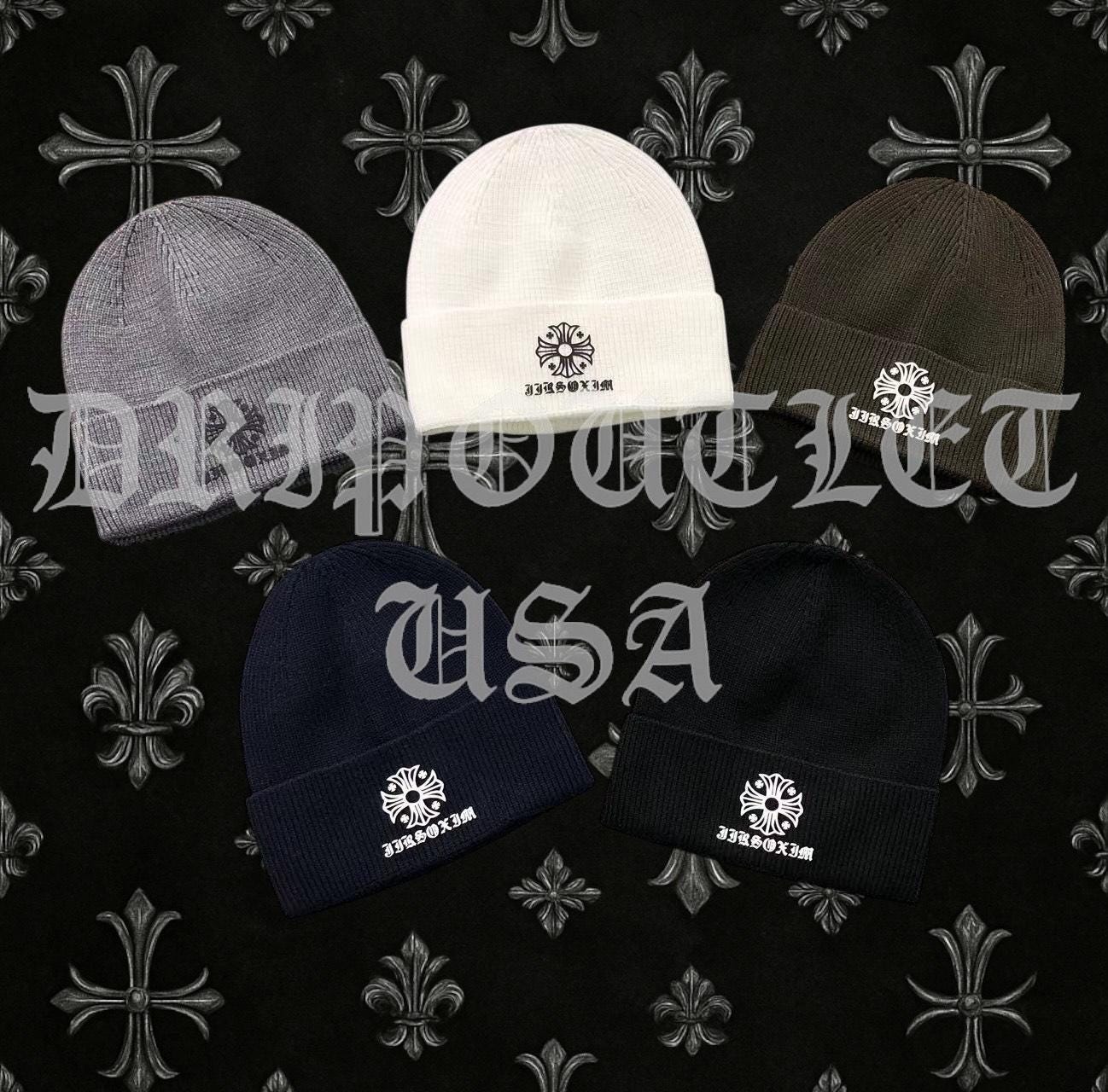 Chrome Hearts Logo Beanie Cap - Black / Gray / Cream / Brown / Navy