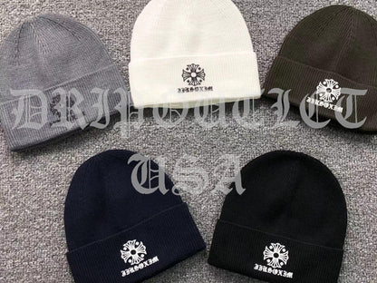 Chrome Hearts Logo Beanie Cap - Black / Gray / Cream / Brown / Navy