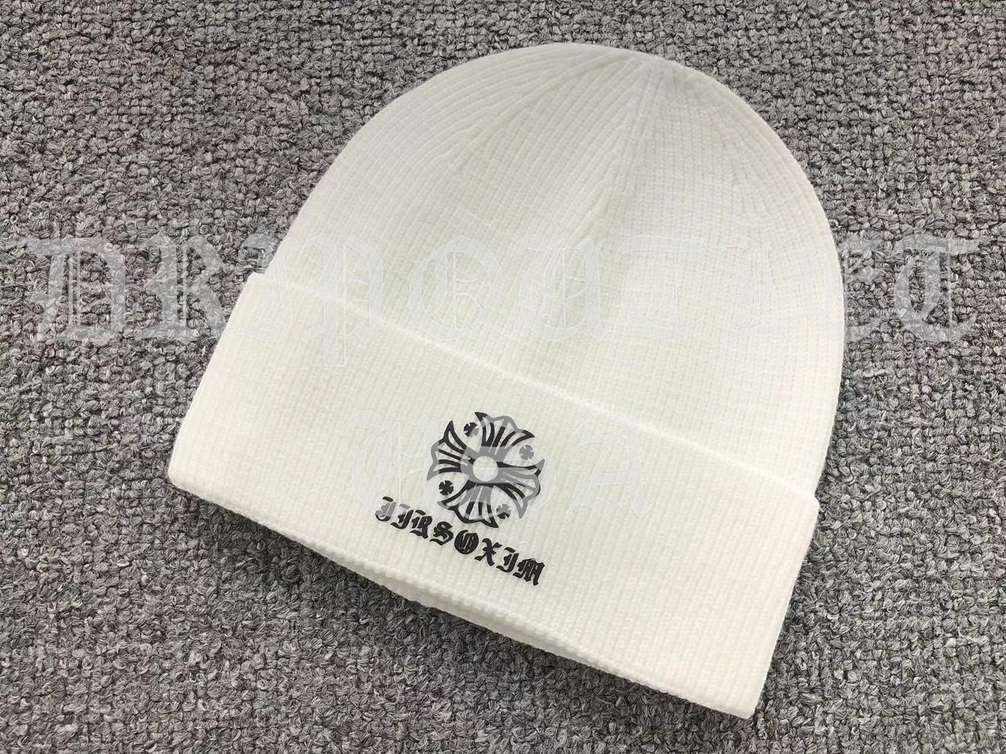 Chrome Hearts Logo Beanie Cap - Black / Gray / Cream / Brown / Navy