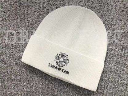 Chrome Hearts Logo Beanie Cap - Black / Gray / Cream / Brown / Navy