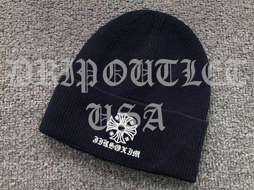 Chrome Hearts Logo Beanie Cap - Black / Gray / Cream / Brown / Navy