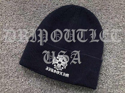 Chrome Hearts Logo Beanie Cap - Black / Gray / Cream / Brown / Navy