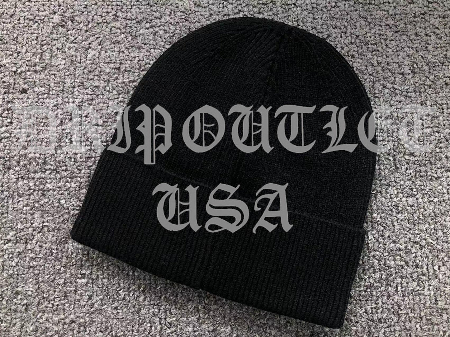 Chrome Hearts Logo Beanie Cap - Black / Gray / Cream / Brown / Navy