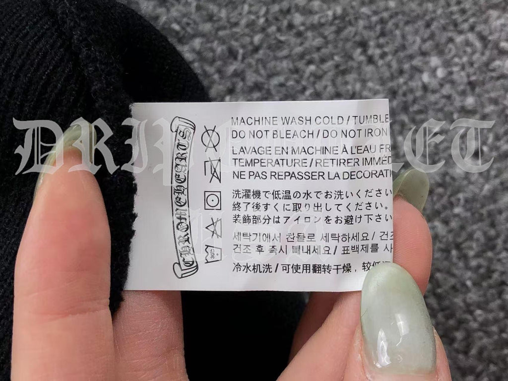 Chrome Hearts "Chrome Hearts" Logo Beanie Cap - White / Red / Gray / Black