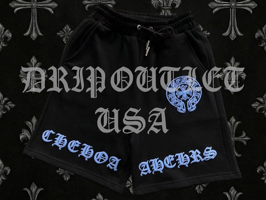 Chrome Hearts Blue Cross Logo Shorts