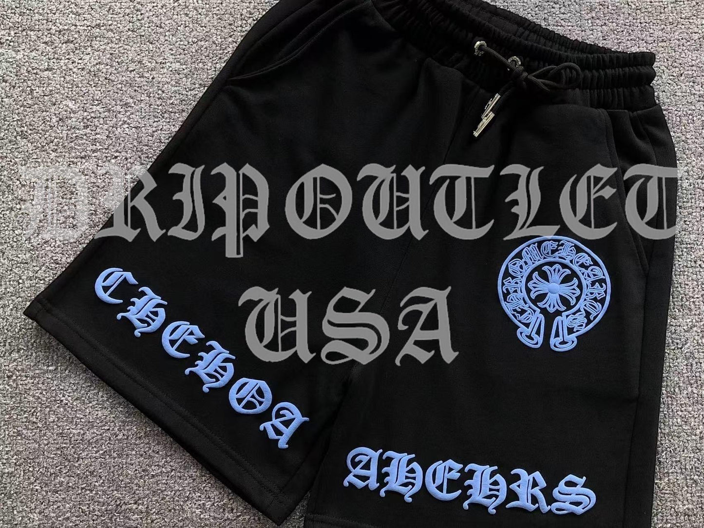 Chrome Hearts Blue Cross Logo Shorts