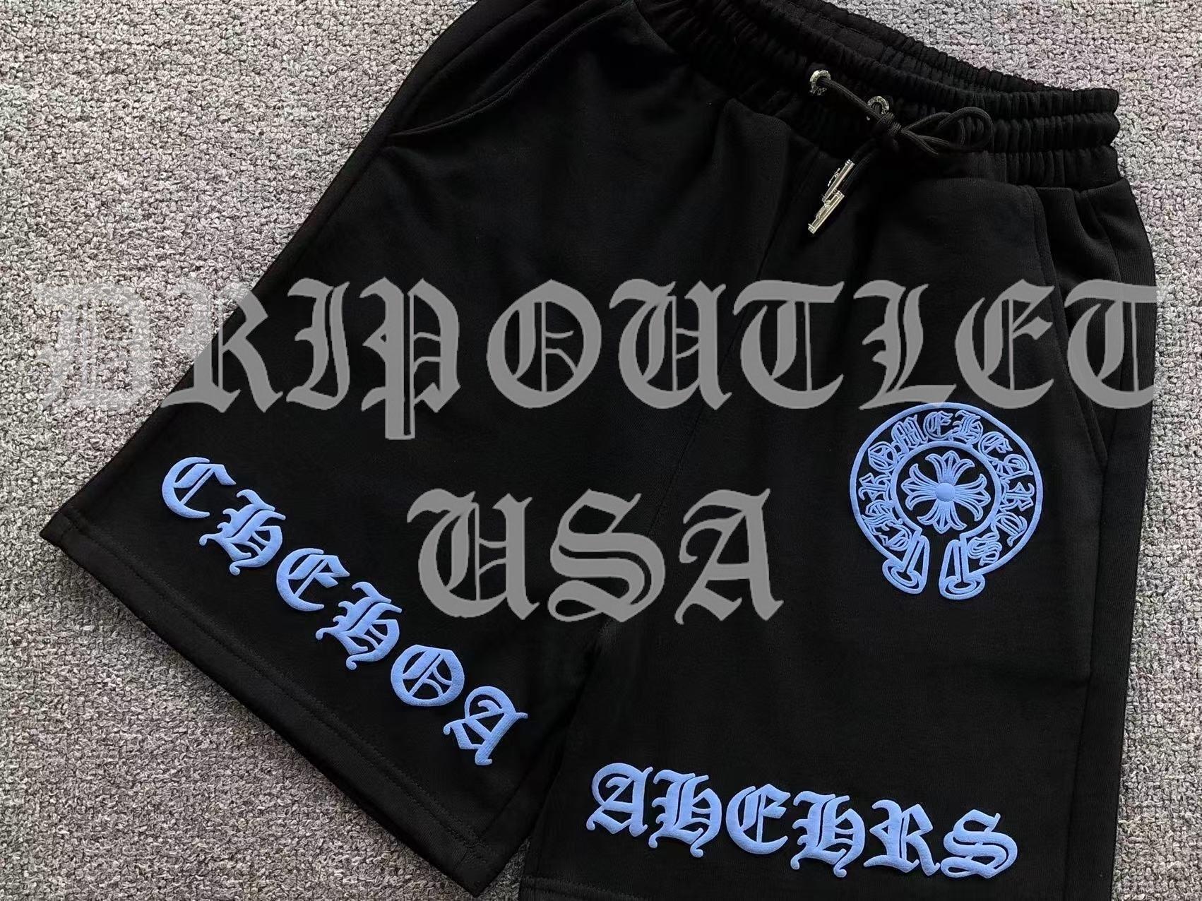 Chrome Hearts Blue Cross Logo Shorts