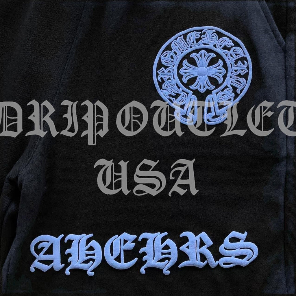 Chrome Hearts Blue Cross Logo Shorts