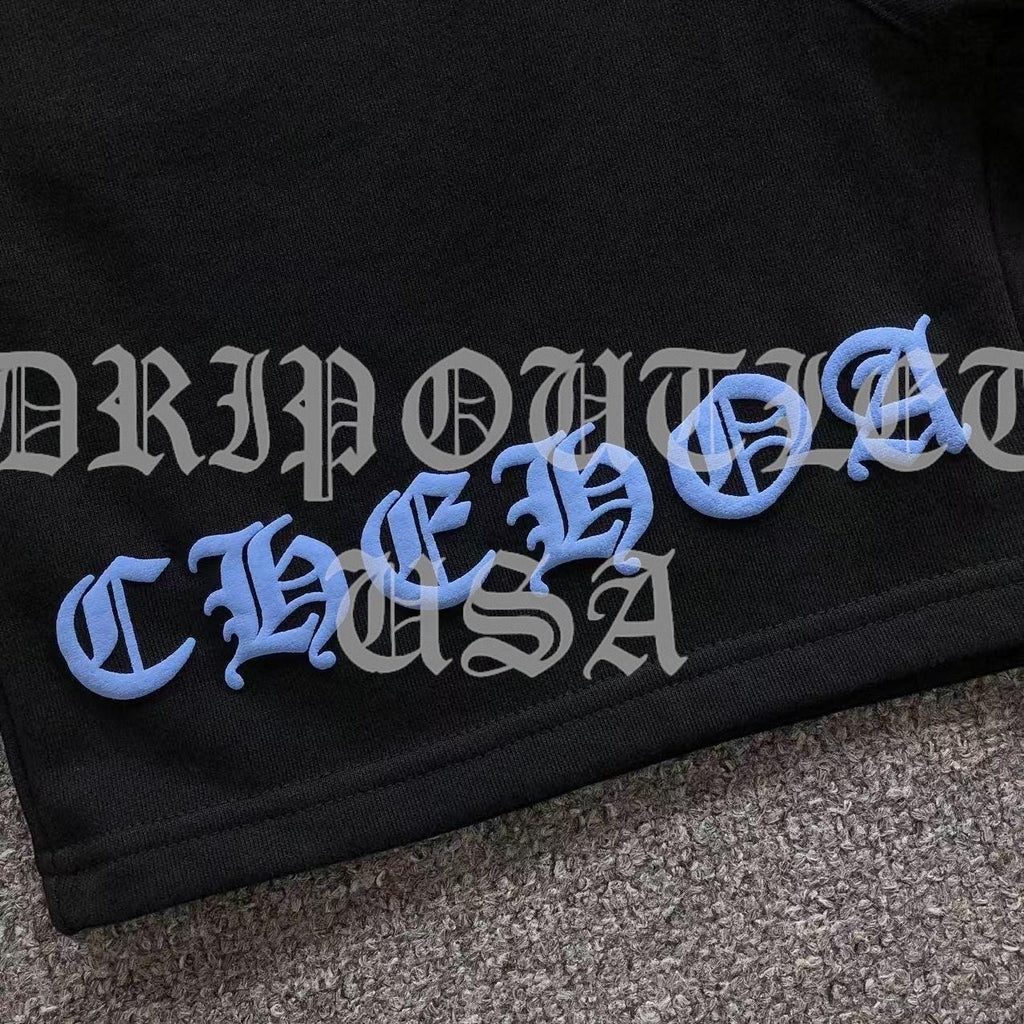 Chrome Hearts Blue Cross Logo Shorts