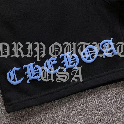 Chrome Hearts Blue Cross Logo Shorts