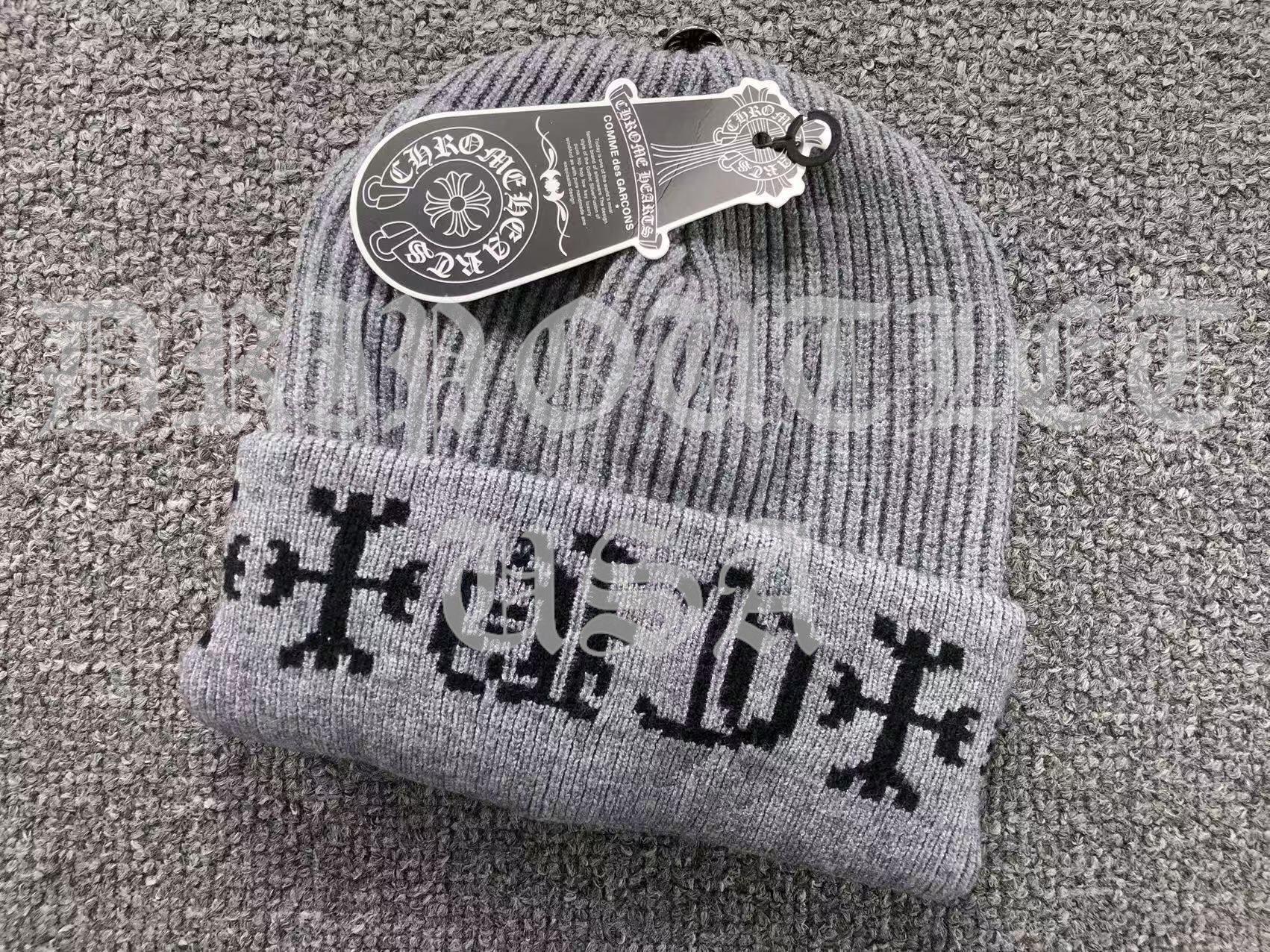 Chrome Hearts "CH" Logo Beanie Cap - Pink / White / Tan / Black / Gray