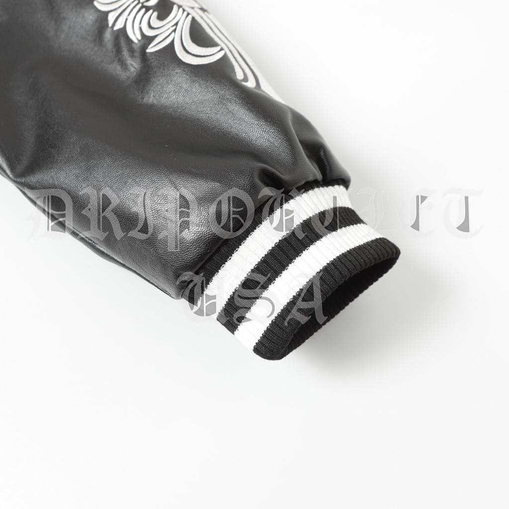 Chrome Hearts Leather Varsity Jacket